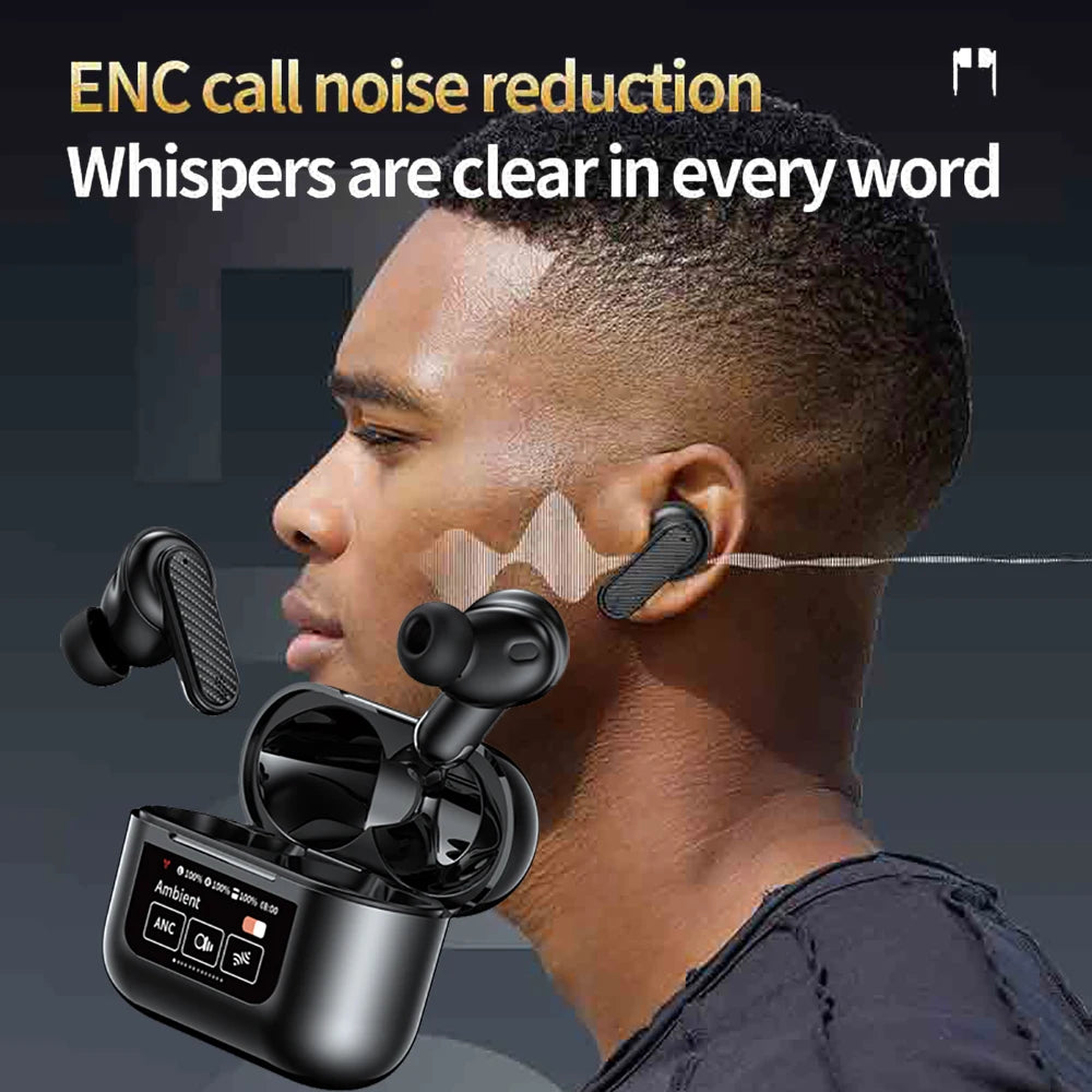 Immerse in these Touchscreen Wireless Earbuds: Noise-Canceling, Bluetooth, App Support & Long Battery Life